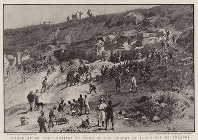 Peace after War, Natives at Work at the Quarry on the Slope of Amajuba by Charles J. Staniland